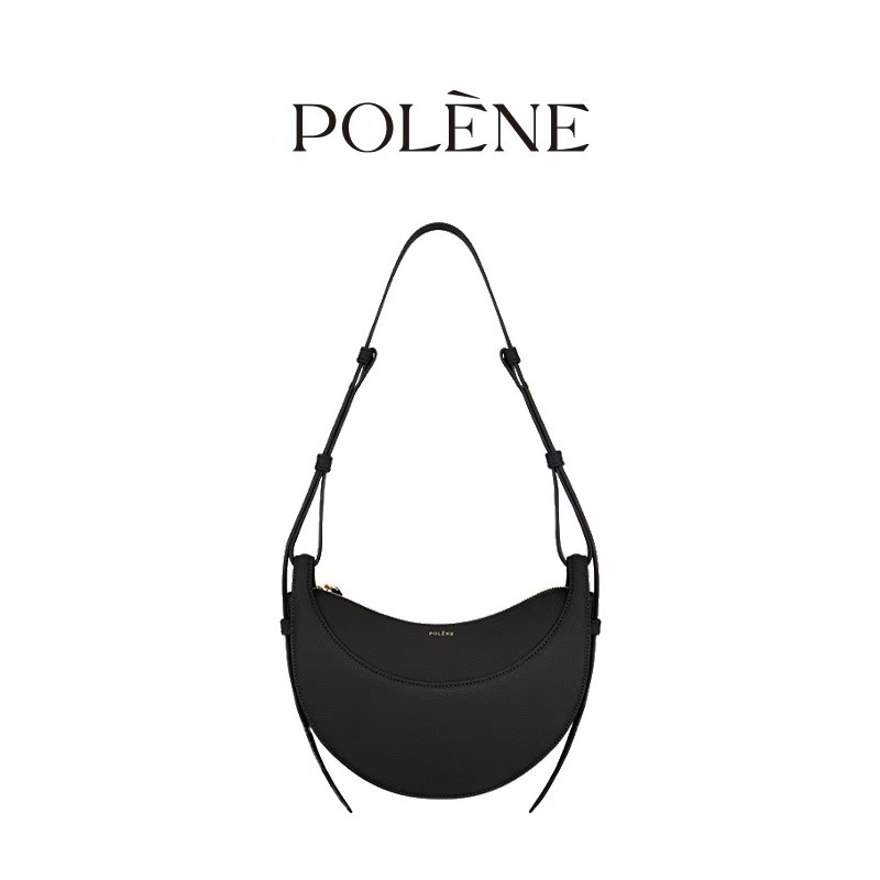 Polene Shoulder & Crossbody Bag - Crescent Leather Saddle Bag Fashionable Versatile Handbag - Thumbnail 13