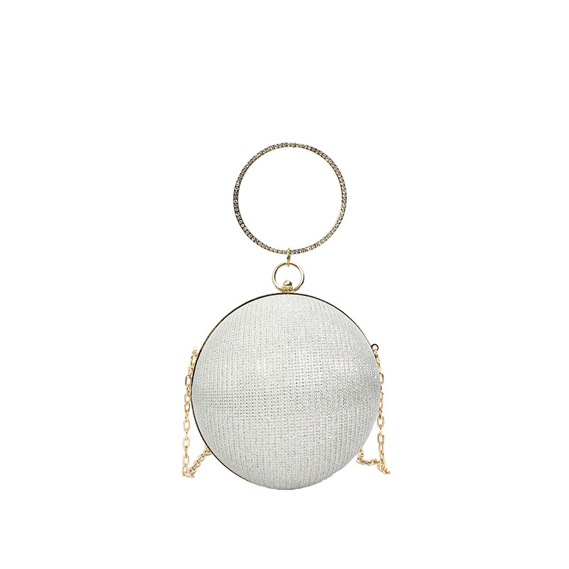 Luxury European Style Chain Handbag Round Sphere Bag for Evening & Parties - Thumbnail 8