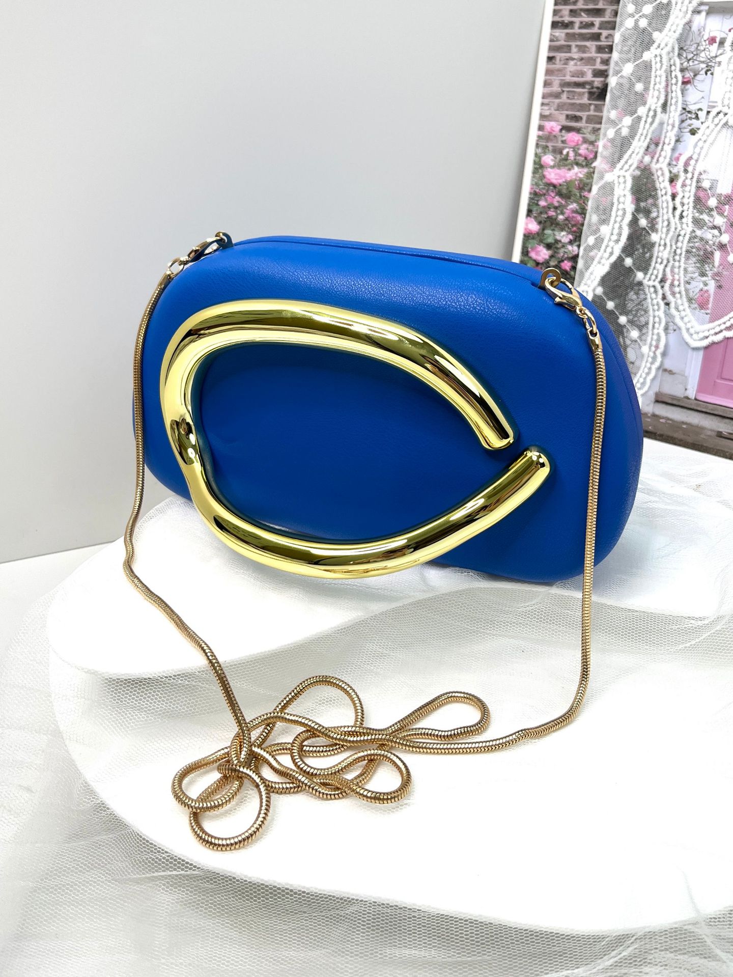 New Evening Bag with Acrylic Handle - Women's Crossbody & Shoulder Handbag - Thumbnail 19