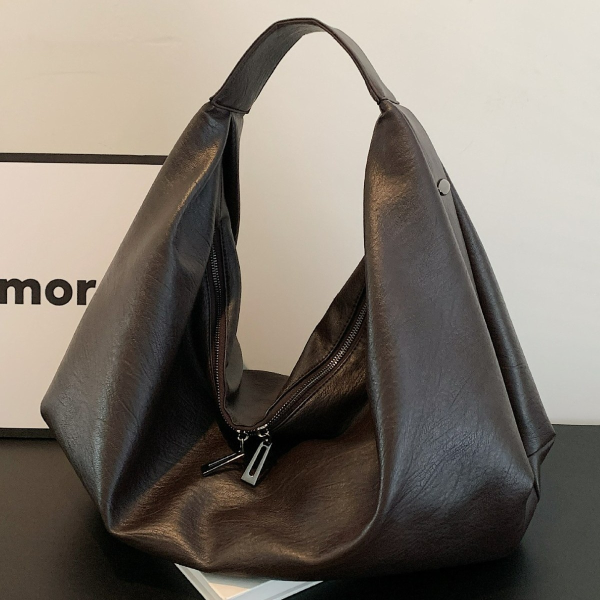 Faux Leather Hobo Bag for Work