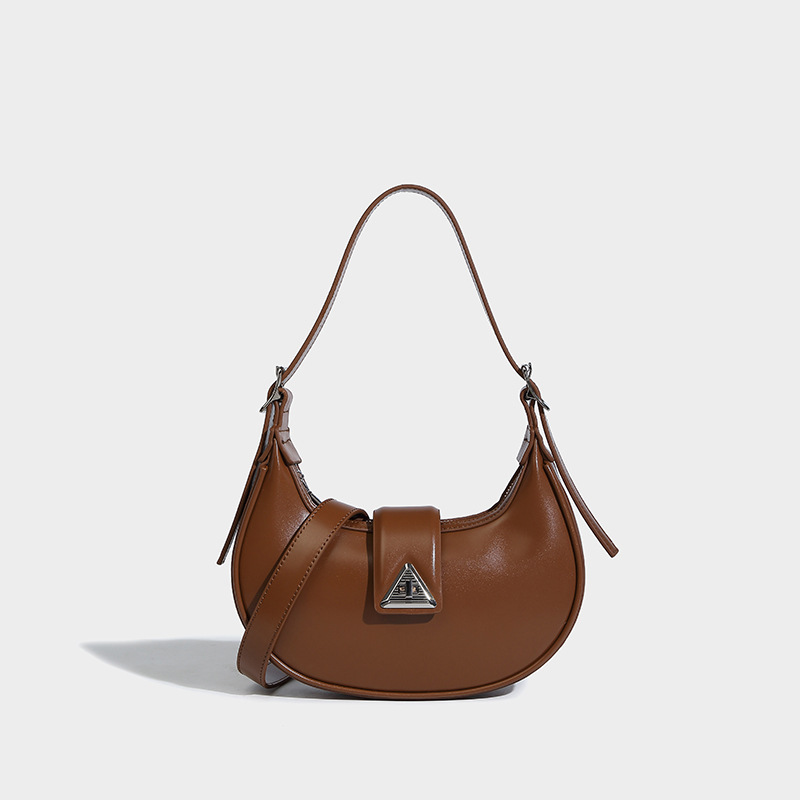 Genuine Leather Crescent Bag - 2026 New Summer Baguette Shoulder Bag, Versatile Niche Design - Thumbnail 8