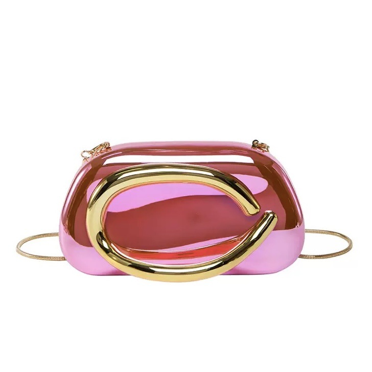 New Evening Bag with Acrylic Handle - Women's Crossbody & Shoulder Handbag - Thumbnail 15