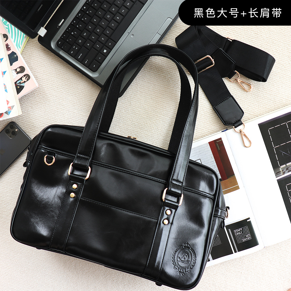 Japanese School Style PU Handbag - JK Uniform Student Shoulder Bag & Travel Laptop Bag - Thumbnail 3