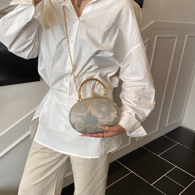 New Chinese Style Elegant Luxury Texture Women's Bag Qipao Evening Party Chain Shoulder Bag - Thumbnail 4