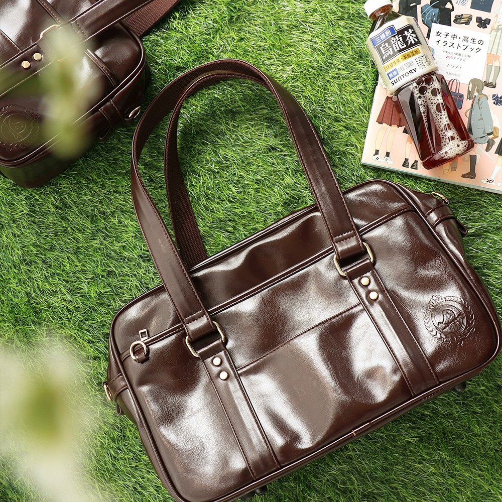 Japanese School Style PU Handbag - JK Uniform Student Shoulder Bag & Travel Laptop Bag - Thumbnail 2