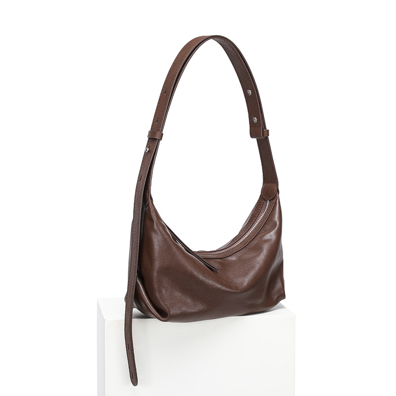 Genuine Leather Underarm Bag for Work
