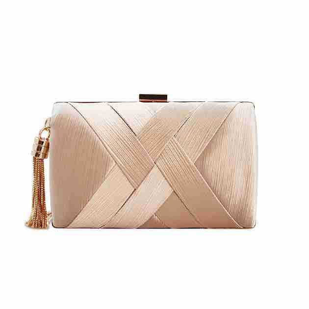 Elegant Silk Satin Fringed Evening Clutch with Chain Strap - Perfect for Banquets & Qipao - Thumbnail 12