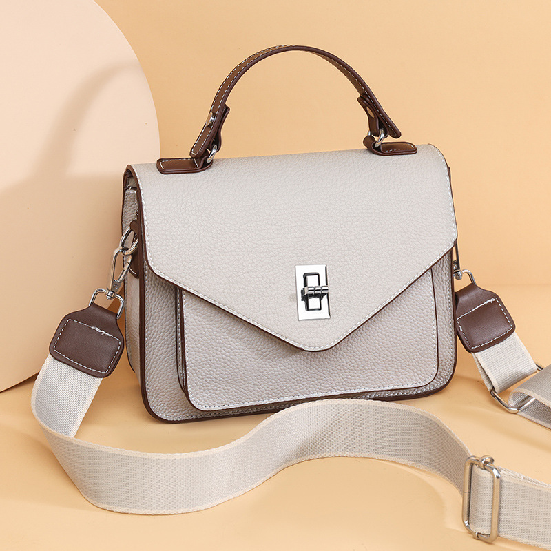 Elegant Genuine Leather Women's Handbag - Versatile French Style Crossbody Messenger Bag - Thumbnail 9