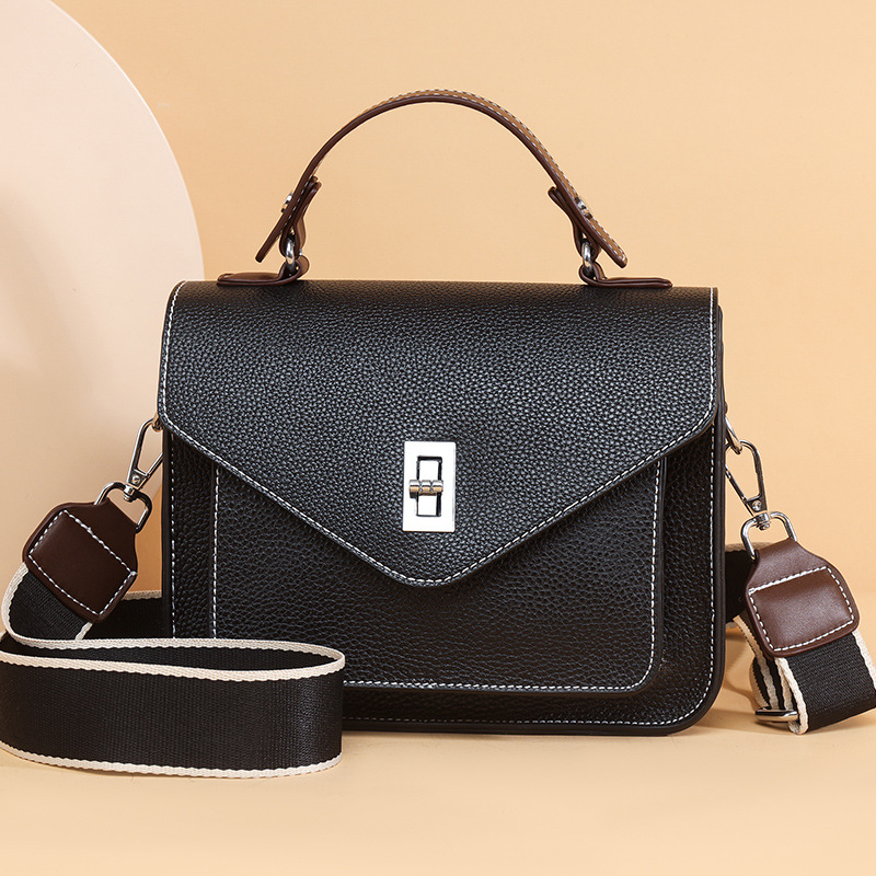 Elegant Genuine Leather Women's Handbag - Versatile French Style Crossbody Messenger Bag - Thumbnail 8