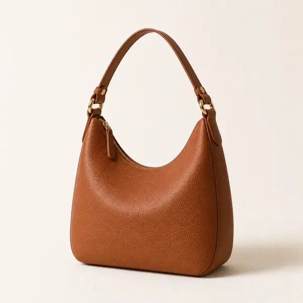 Caramel leather shoulder bag