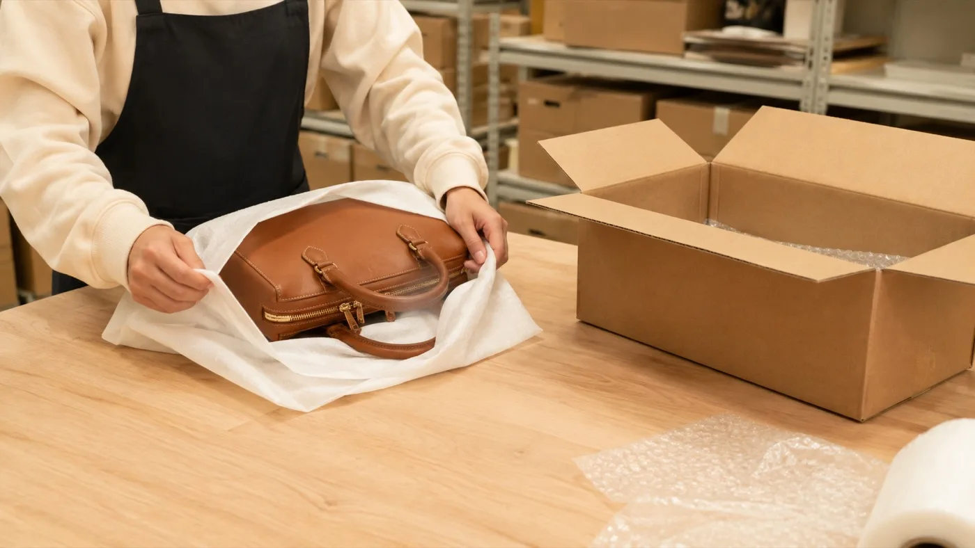 Illustration of the repacking step in a bag sourcing order